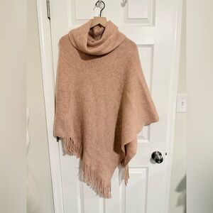 Chico's Soft Pink Cowl Neck Knit Poncho